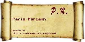 Paris Mariann névjegykártya