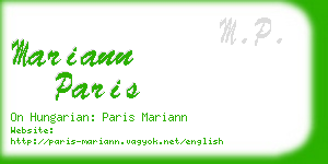 mariann paris business card